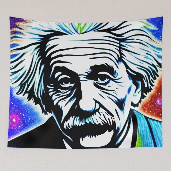 Item preview, Surreal Cosmic Portrait of Albert Einstein Art designed and sold by PinUpPizzazz.