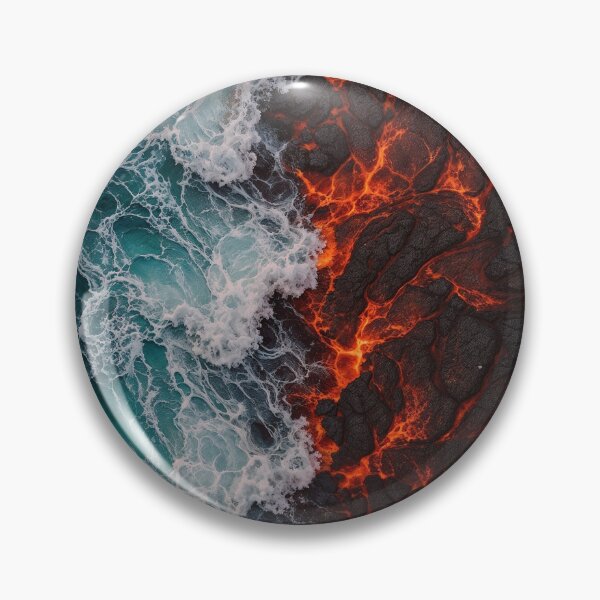 Item preview, Lava Meets Ocean – Dramatic Aerial Clash of Fire and Water designed and sold by RokaCircles.