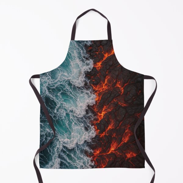 Item preview, Lava Meets Ocean – Dramatic Aerial Clash of Fire and Water designed and sold by RokaCircles.