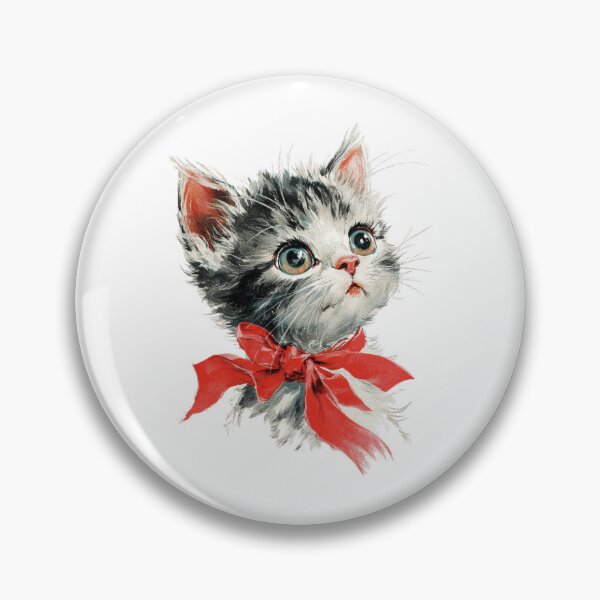 Item preview, Vintage cat with a red bow designed and sold by MendaciousMina.