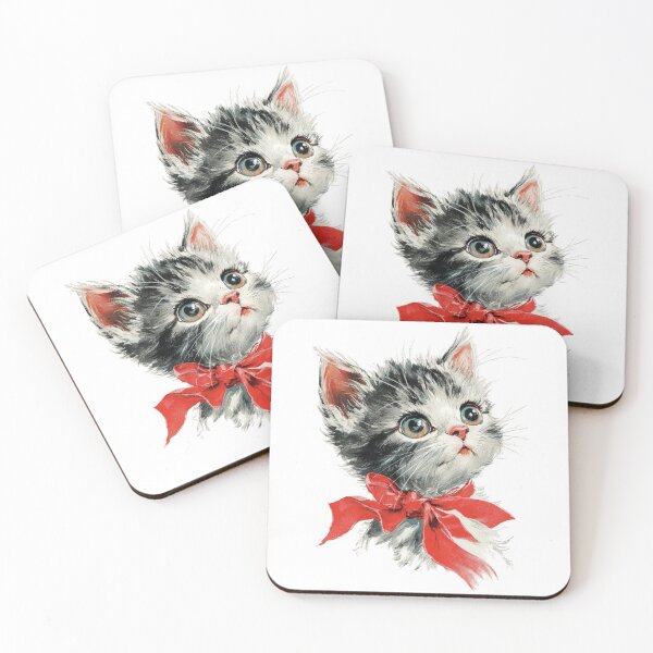Item preview, Vintage cat with a red bow designed and sold by MendaciousMina.