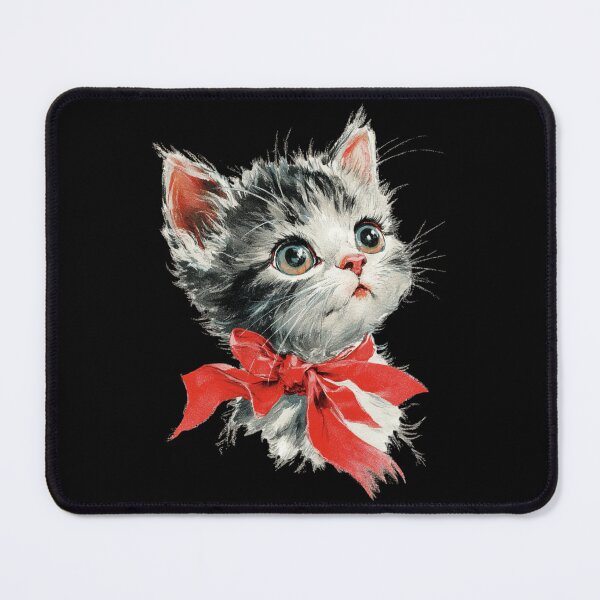 Item preview, Vintage cat with a red bow designed and sold by MendaciousMina.