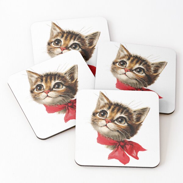 Item preview, Vintage cat with a red bow designed and sold by MendaciousMina.
