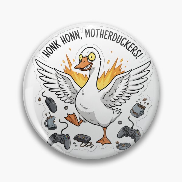 Item preview, Chaotic Gamer Goose Honk Motherduckers Funny Rage Sticker designed and sold by LunattaStore.