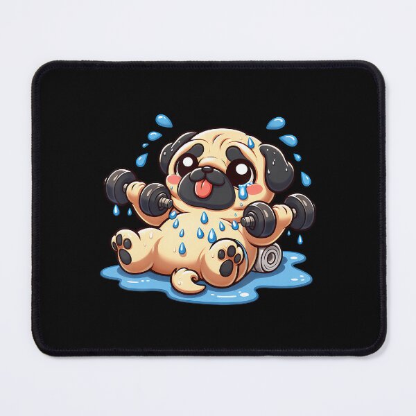 Item preview, Cute Cartoon Pug Weightlifting Weights Gym designed and sold by PatsyMargie.