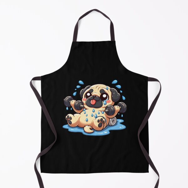 Item preview, Cute Cartoon Pug Weightlifting Weights Gym designed and sold by PatsyMargie.