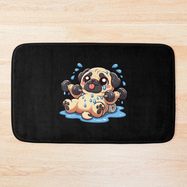 Item preview, Cute Cartoon Pug Weightlifting Weights Gym designed and sold by PatsyMargie.