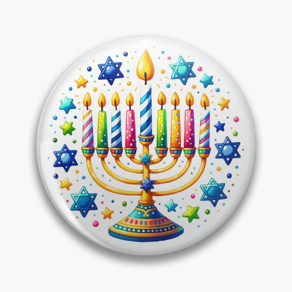 Item preview, Hanukkah Colorful Menorah Art With Star Of Davids  designed and sold by DEC02.