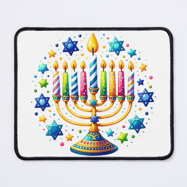 Item preview, Hanukkah Colorful Menorah Art With Star Of Davids  designed and sold by DEC02.