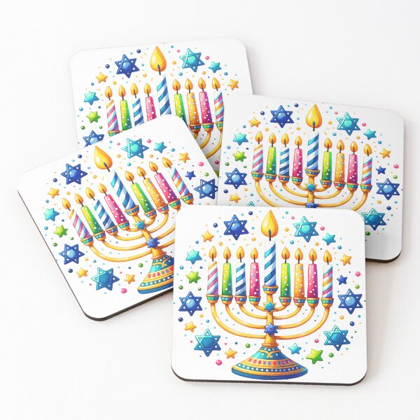 Item preview, Hanukkah Colorful Menorah Art With Star Of Davids  designed and sold by DEC02.