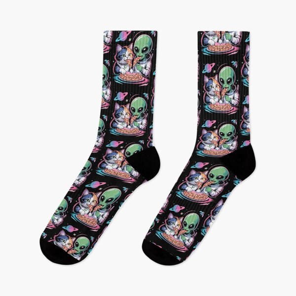 Item preview, Funny Cat And Alien Sharing Pizza Space Ufo For designed and sold by BrandyMartha.