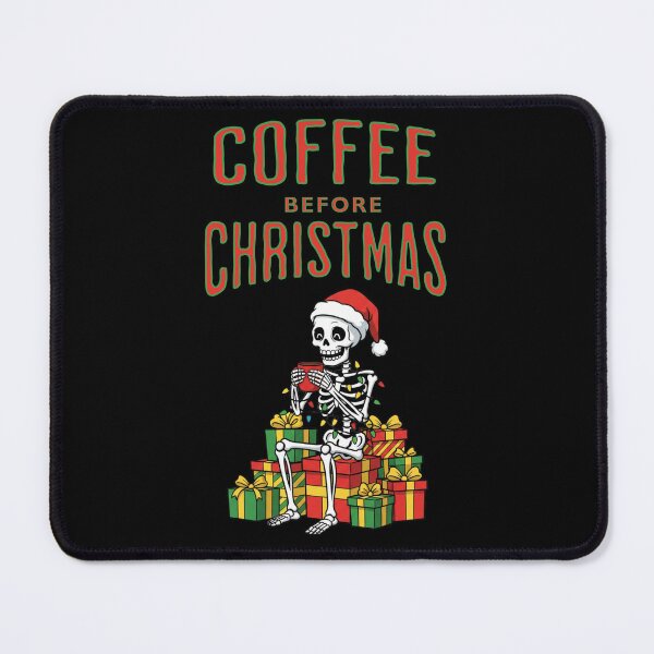 Item preview, Coffee Before Christmas: Funny Skeleton Drinking Coffee Holiday Design designed and sold by DesignsDominus.
