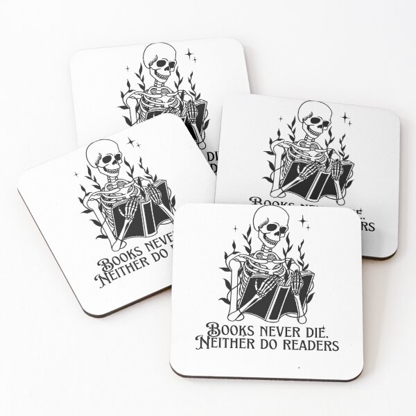 Item preview, Books Never Die - Neither Do Readers | Gothic Skull Bookworm Dark Academia Sticker designed and sold by Like it.
