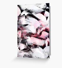 pastel pink and black and white abstract painting pattern, oil and acrilic paint Greeting Card