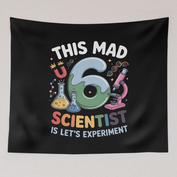 Item preview, 6 Years Old 6th Birthday Boys Girls Science Theme Party designed and sold by RustsyMin.