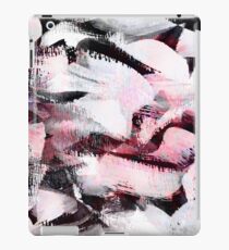 pastel pink and black and white abstract painting pattern, oil and acrilic paint iPad Case/Skin