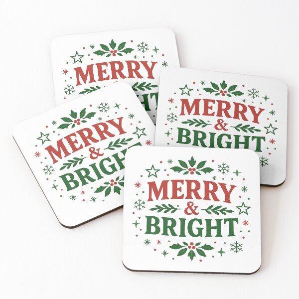 Item preview, Merry & Bright Christmas Lettering | Retro Holiday Typography Design designed and sold by Sksticker991.