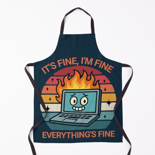 Item preview, I'm Fine Everything's Fine Laptop Fire designed and sold by NosandEdgy.