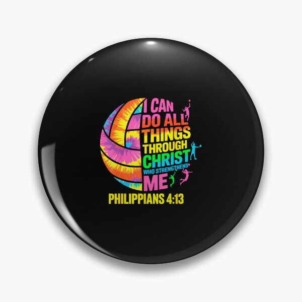 Item preview, Volleyball Ball Tie Dye I Can Do All Things Through Christ designed and sold by ClaraTeresa1.