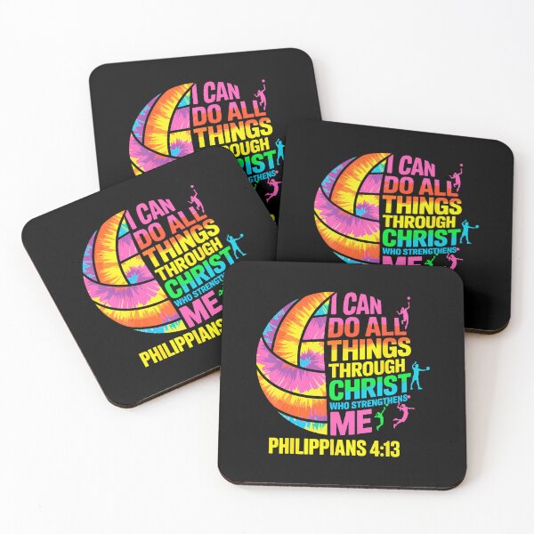 Item preview, Volleyball Ball Tie Dye I Can Do All Things Through Christ designed and sold by ClaraTeresa1.
