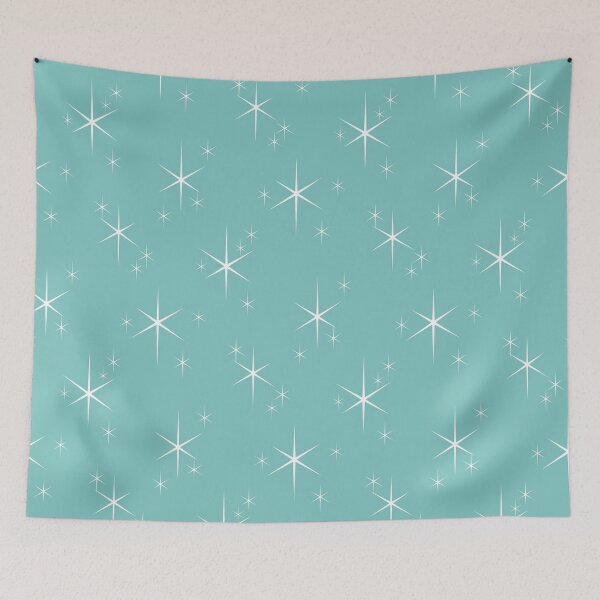 Item preview, Vintage Retro 1950s Mid Century Modern Turquoise Blue Atomic Starburst designed and sold by RetroMaggie.