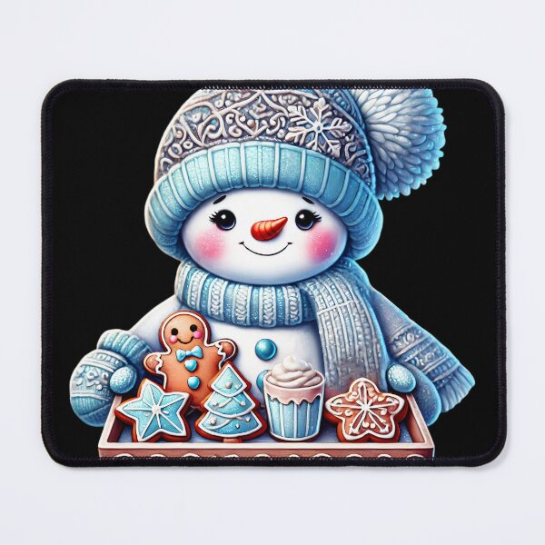 Item preview, Cute Snowman Art Wearing Blue Holding Cookie Tray designed and sold by DEC02.