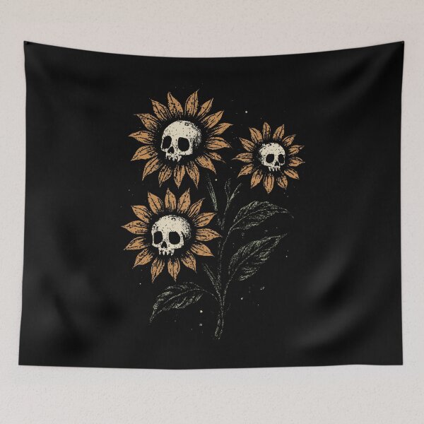 Item preview, Skull Sunflowers Gothic Goth Creepy Cute Alt Grunge Y2K designed and sold by ClaraTeresa1.