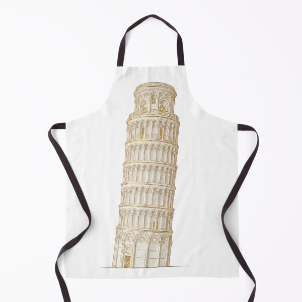 Item preview, White Gold Leaning Tower of Pisa Statue - Luxury Marble Landmark Art designed and sold by TheLumina.