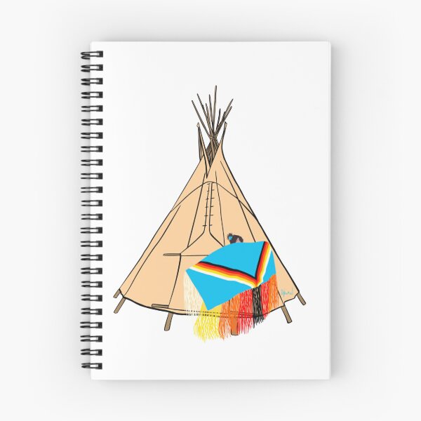 Item preview, colorful indigenous fancy shawl dancer & tipi- powwow design (indigenous designed)  designed and sold by SeasaltNL.