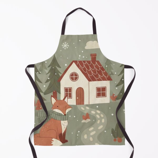 Item preview, Cozy Winter Cabin - Scandinavian Woodland Christmas Scene - Cottagecore Snowy Forest House designed and sold by kinany00.