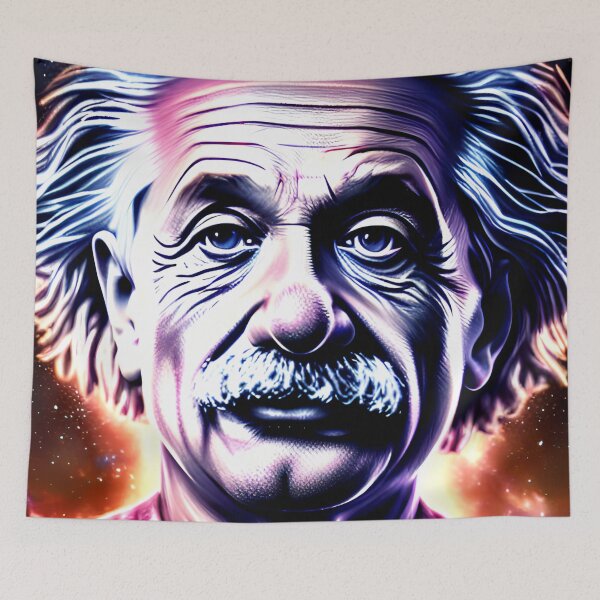 Item preview, Surreal Cosmic Portrait of Albert Einstein Art designed and sold by PinUpPizzazz.