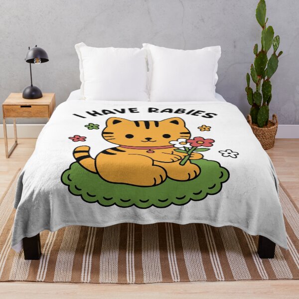 Item preview, I Have Rabies Cat – Funny Sarcastic Floral Design designed and sold by gunaone-design.
