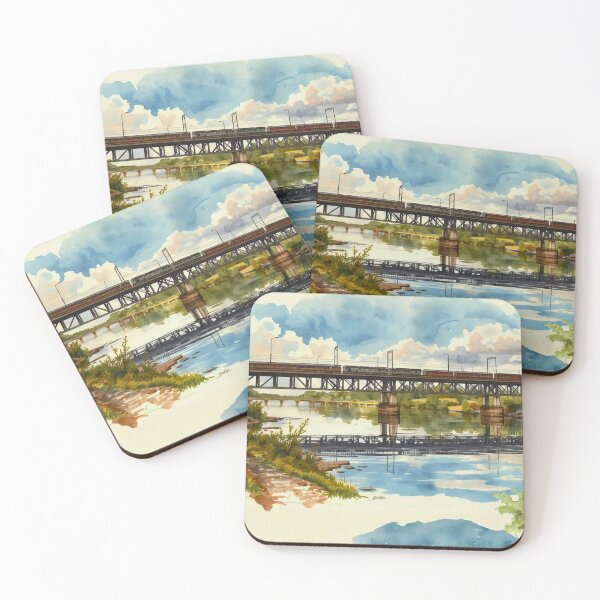Item preview, Seaboard Bridge watercolor paintings designed and sold by Modern-Tropical.