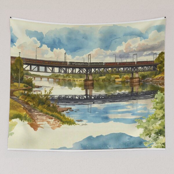 Item preview, Seaboard Bridge watercolor paintings designed and sold by Modern-Tropical.