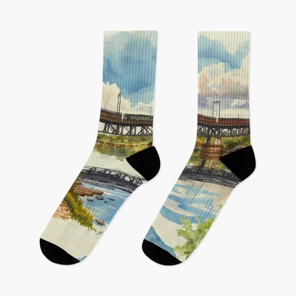 Item preview, Seaboard Bridge watercolor paintings designed and sold by Modern-Tropical.