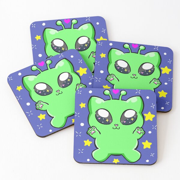 Item preview, kawaii alien cat designed and sold by KmilaCreacion.