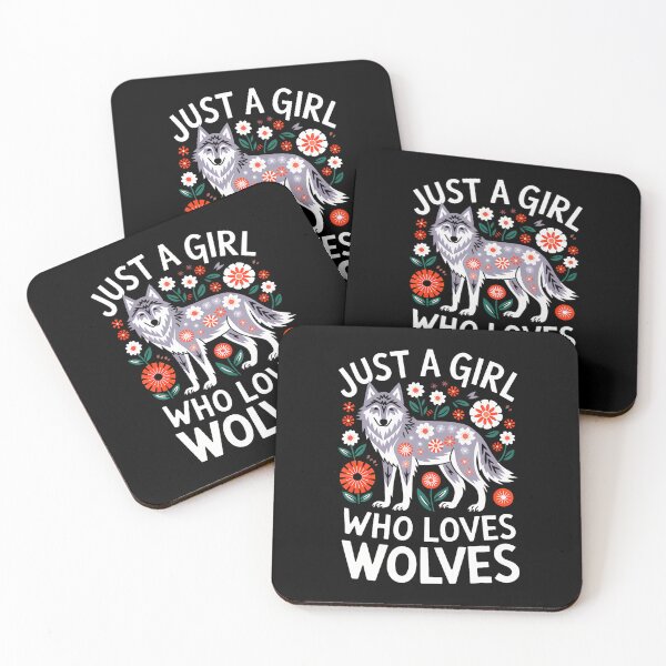 Item preview, Just A Girl Who Love Wolves Cute Wolf Flowers Women Girls designed and sold by DesireeAngela1.