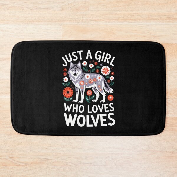 Item preview, Just A Girl Who Love Wolves Cute Wolf Flowers Women Girls designed and sold by DesireeAngela1.
