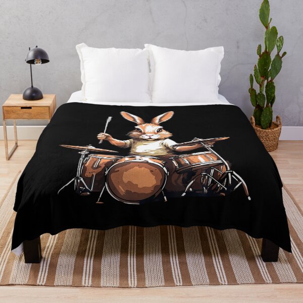 Item preview, Cute Rabbit Bunny Playing Drums Rabbits Drummer Music designed and sold by MonicaSophie.