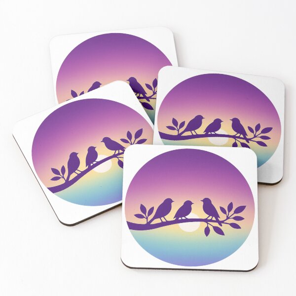 Item preview, Three Little Birds (purple sky) designed and sold by ProcrastCrafts.
