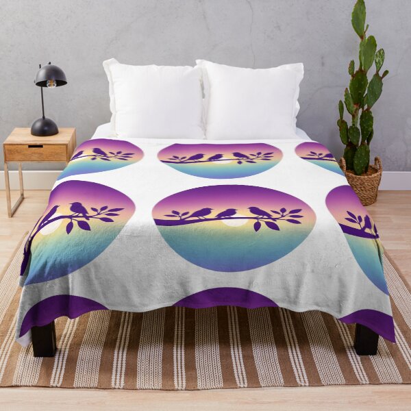 Item preview, Three Little Birds (purple sky) designed and sold by ProcrastCrafts.