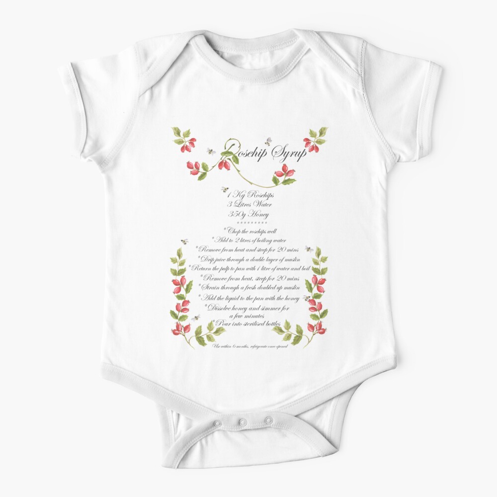 Rosehip Syrup Illustrated Recipe Baby One Piece By Theodorag Redbubble