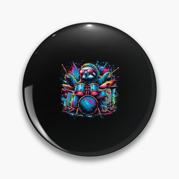 Item preview, Splash Art Lazy Sloth Drummer Drums Drum Drumming Drummers designed and sold by MonicaSophie.