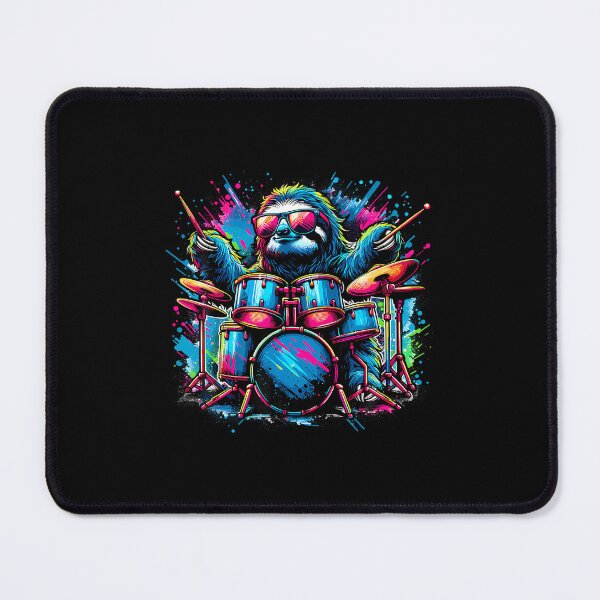 Item preview, Splash Art Lazy Sloth Drummer Drums Drum Drumming Drummers designed and sold by MonicaSophie.