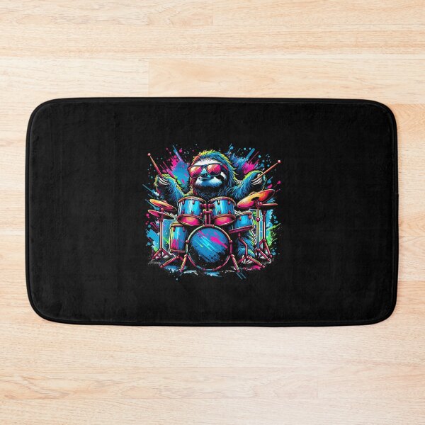 Item preview, Splash Art Lazy Sloth Drummer Drums Drum Drumming Drummers designed and sold by MonicaSophie.