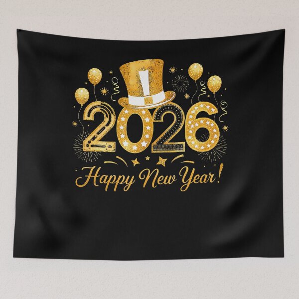 Item preview, Happy New Year 2026 Tophat And Balloons designed and sold by JanisPenelope.