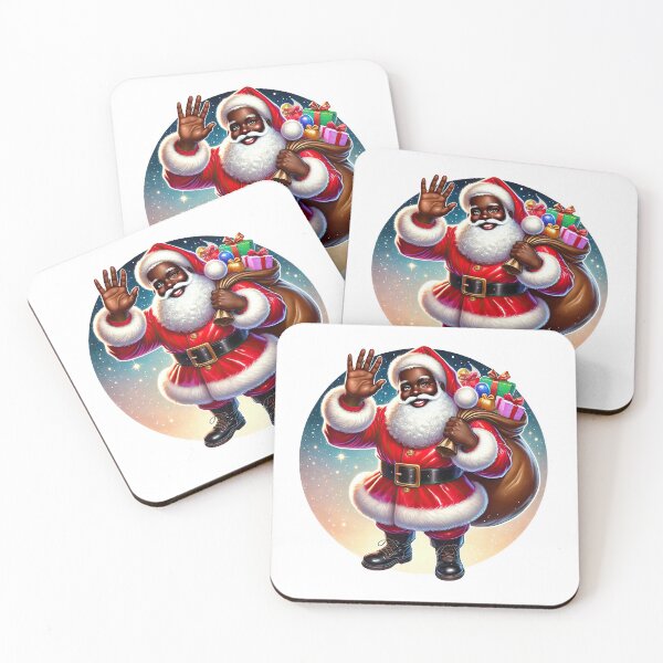 Item preview, Cute Black Santa Waving – African American Christmas Character Art designed and sold by Lulunza.