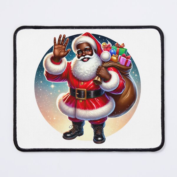 Item preview, Cute Black Santa Waving – African American Christmas Character Art designed and sold by Lulunza.