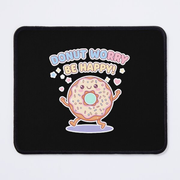 Item preview, Adorable Donut Worry Be Happy Cute Kawai Muffin Funny Pun designed and sold by SelmaBonnie.
