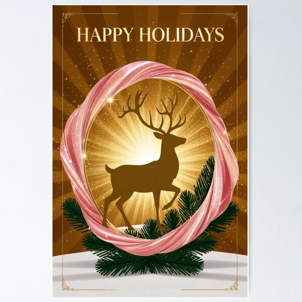 Item preview, Reindeer-Happy Holidays designed and sold by DesignsByPrnces.